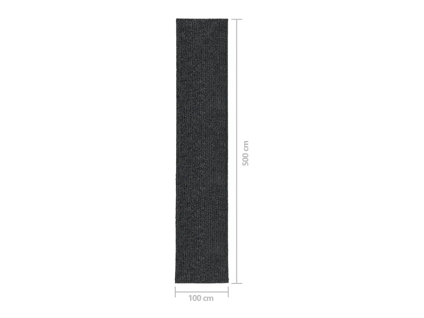Alfombra De Cocina-Alfombra 100x500 cm Antracita Gris