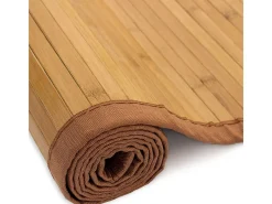 Alfombra 200x200 cm bambú marrón Marru00f3n