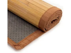 Alfombra 200x200 cm bambú marrón Marru00f3n