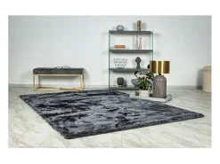Sale Meublorama Alfombra 150x80, diseño G008R color grafito - Confort y elegancia para su interior. Gris antracita