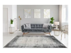 Meublorama Alfombra 150x80cm, diseño E109E color plata - Confort y elegancia para su interior. Gris Hot
