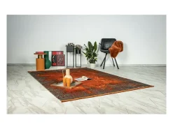 Meublorama Alfombra 170x120cm, diseño E509E color terracota - Confort y elegancia para su interior Rojo Hot