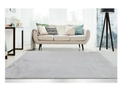 Meublorama Alfombra De Salón|Alfombra Infantil-Alfombra 110x60cm, diseño E005N color plata - Confort y elegancia para su interior. Plateado