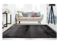 Best Meublorama Alfombra 170x120cm, diseño E009Y color grafito - Confort y elegancia para su interior. Gris antracita