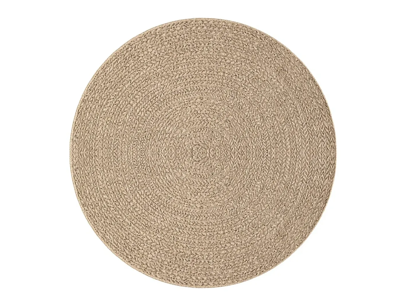 Alfombra De Salón|Alfombra Redonda-Alfombra ZIZUR apariencia de yute interior y exterior 120 cm ES81927 Marru00f3n