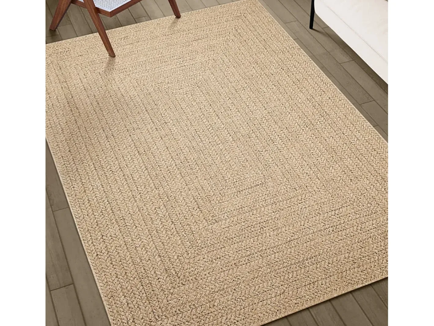 Alfombra ZIZUR apariencia de yute interior y exterior 200x290cm ES93195 Marru00f3n