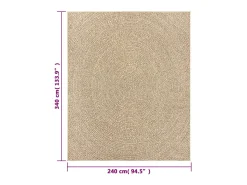 Clicnbuy Alfombra De Exterior-Alfombra ZIZUR apariencia de yute interior exterior 240x340 cm Marru00f3n