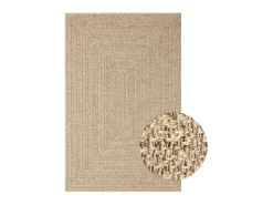Alfombra ZIZUR apariencia de yute interior y exterior 160x150cm ES37615 Marru00f3n Outlet
