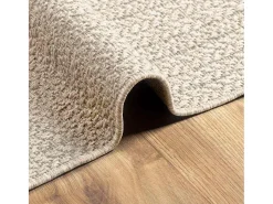Alfombra De Cocina-Alfombra ZIZUR color crema 200x290 cm efecto yute interior y exterior Blanco