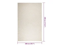 Alfombra ZIZUR color crema 200x290 cm efecto yute interior y exterior Blanco Sale