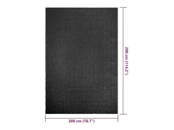 Alfombra De Cocina-Alfombra ZIZUR 200x290 cm aspecto yute interior exterior Gris