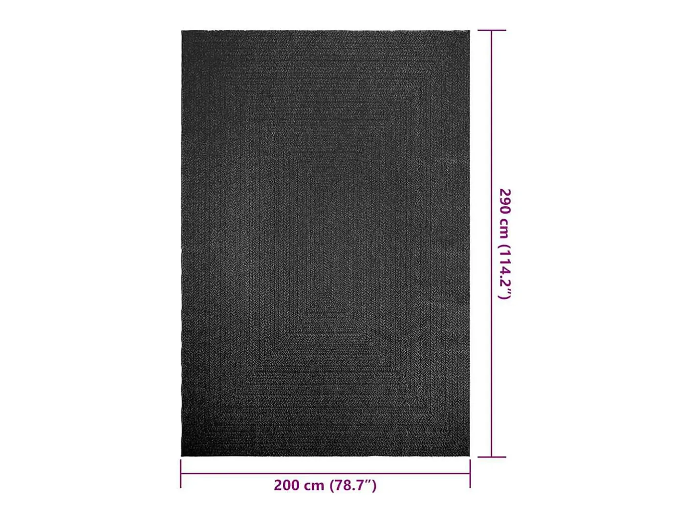 Alfombra De Cocina-Alfombra ZIZUR 200x290 cm aspecto yute interior exterior Gris
