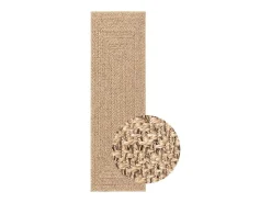 Alfombra De Cocina-Alfombra ZIZUR 80x250 cm efecto yute para interior y exterior Marru00f3n