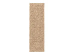 Alfombra De Cocina-Alfombra ZIZUR 80x250 cm efecto yute para interior y exterior Marru00f3n