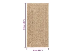 Alfombra De Cocina-Alfombra ZIZUR 60x110 cm efecto yute para interior y exterior Marru00f3n