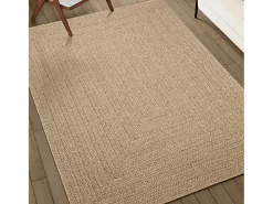 Alfombra De Cocina-Alfombra ZIZUR 60x110 cm efecto yute para interior y exterior Marru00f3n