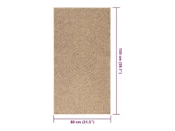 Alfombra De Cocina-Alfombra ZIZUR 80x150 cm efecto yute para interior y exterior Marru00f3n