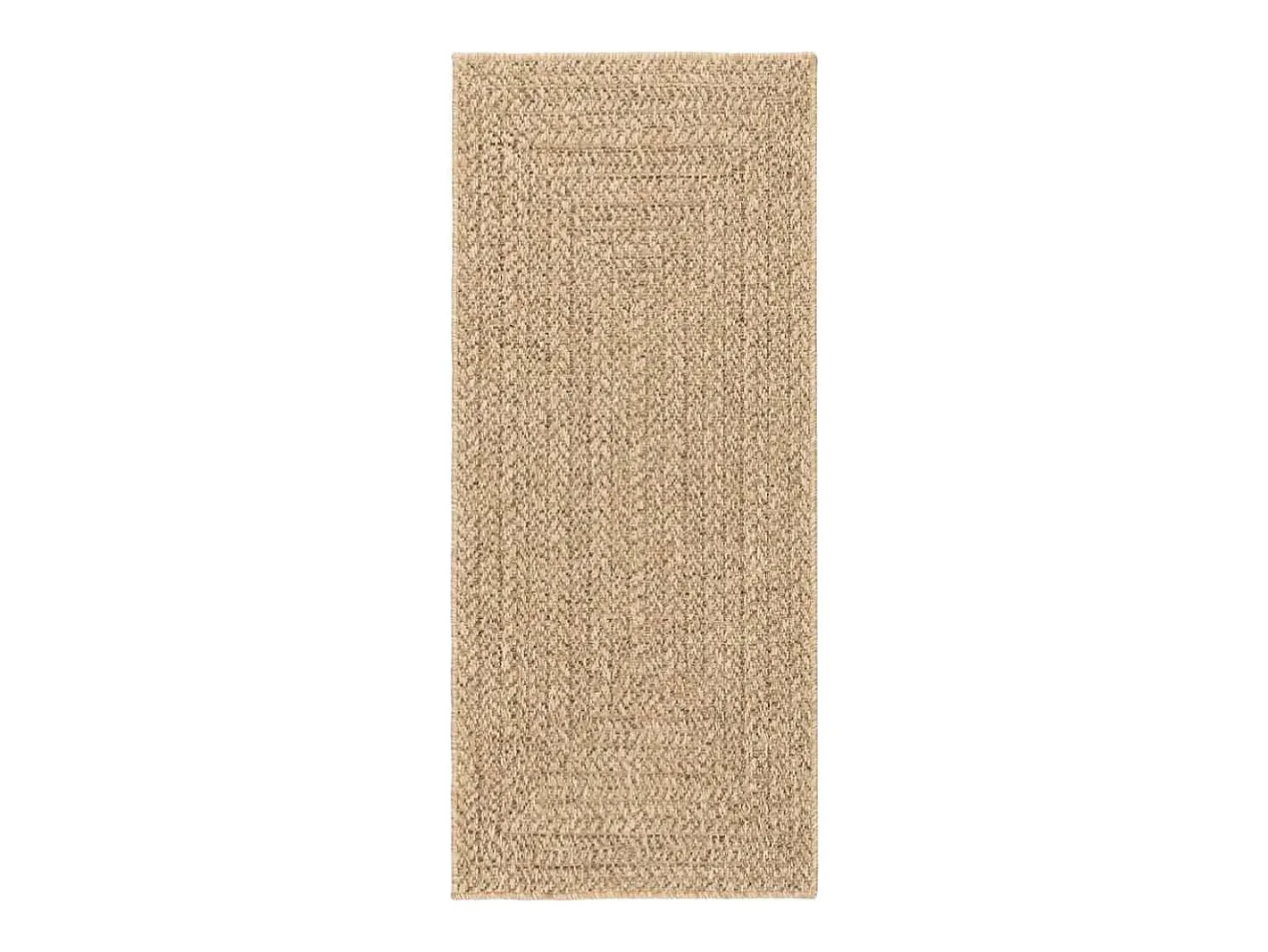 Alfombra De Cocina-Alfombra ZIZUR 80x200 cm efecto yute para interior y exterior Marru00f3n