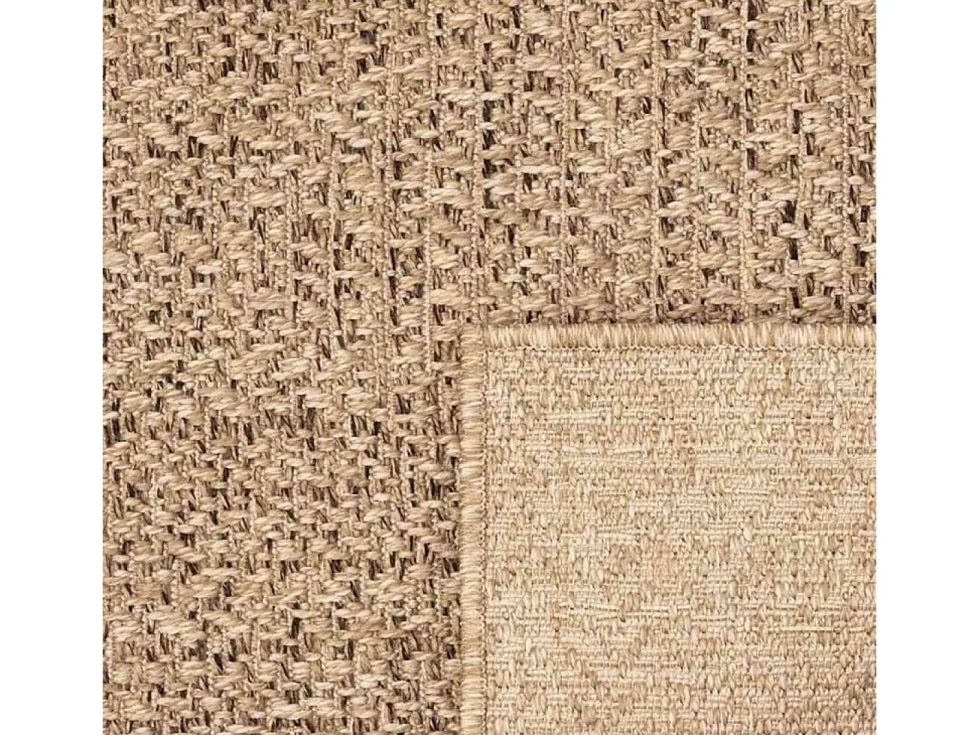 Alfombra De Cocina-Alfombra ZIZUR 80x200 cm efecto yute para interior y exterior Marru00f3n