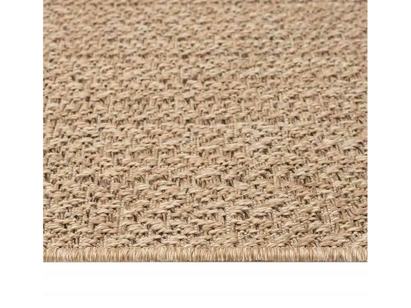 Alfombra De Cocina-Alfombra ZIZUR 240x340 cm efecto yute para interior y exterior Marru00f3n