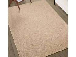 Clearance Alfombra ZIZUR 240x340 cm efecto yute para interior y exterior Marru00f3n