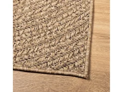 Alfombra De Cocina-Alfombra ZIZUR 200x290 cm efecto yute para interior y exterior Marru00f3n