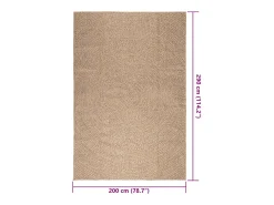 Alfombra De Cocina-Alfombra ZIZUR 200x290 cm efecto yute para interior y exterior Marru00f3n