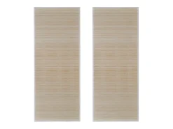 Clicnbuy Alfombras rectangulares de bambú natural 2 unidades 120x180 cm Beige Outlet