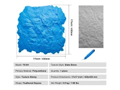 Alfombrilla de Tampón para Hormigón SucceBuy, 430 x 430 mm, Piel Texturizada de Poliuretano para Moldeado Azul New