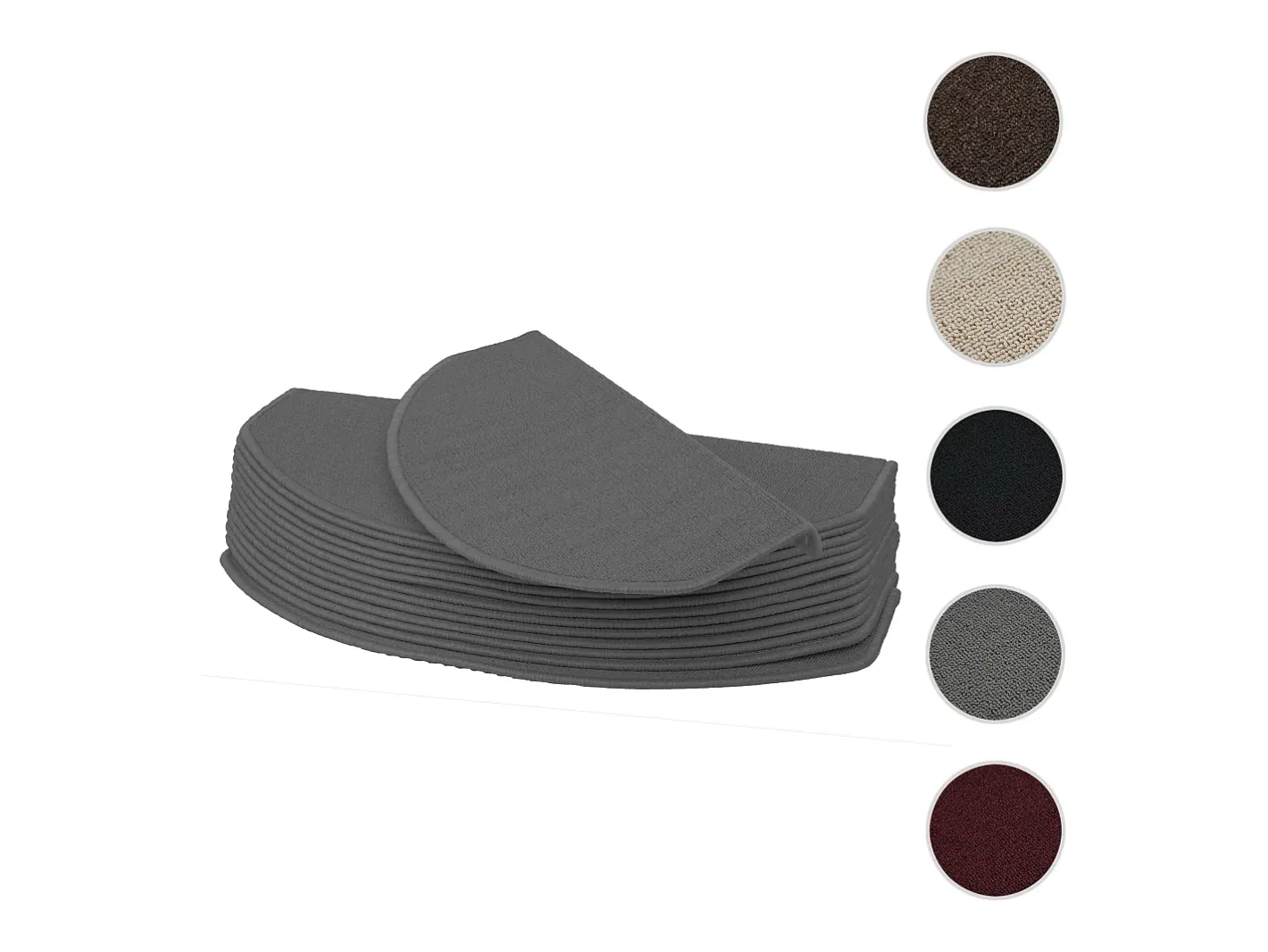 MCW Alfombrilla para escalones -G49 (juego de 15), media caña, Gris Online