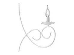 Alma - Lámpara de araña de hierro lacado en con decoración. Lámpara de techo efecto shabby chic 3 luces 120 - Ø50 - BL130-3-BCO Blanco Online