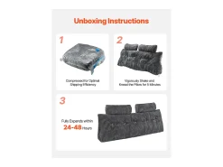 Discount Almohada de Lectura SucceBuy con Bolsillos Laterales y Apoyacabezas, Almohada de Cabecera, Almohada en Flanela Lavable, Soporte Cómodo para Leer Gris