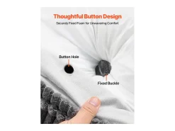 Discount Almohada de Lectura SucceBuy con Bolsillos Laterales y Apoyacabezas, Almohada de Cabecera, Almohada en Flanela Lavable, Soporte Cómodo para Leer Gris