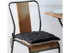 Online Almohadilla de silla bicolor con lazos 40 x 40 cm Negro