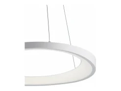 Lámpara Suspendida-Anna Lámpara colgante circular de metal y aluminio lacado en con LED integrado y cables eléctricos orientables 130 Ø50 BL249-S50 Blanco