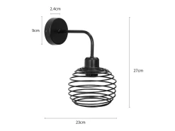 NETTLIFE Aplicación para pared , lámpara de iluminación para pared interior Vintage, lámparas para pasillo retro, negra, E27. Negro New