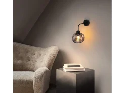 NETTLIFE Aplicación para pared , lámpara de iluminación para pared interior Vintage, lámparas para pasillo retro, negra, E27. Negro New