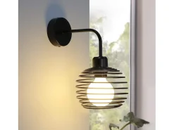 NETTLIFE Aplicación para pared , lámpara de iluminación para pared interior Vintage, lámparas para pasillo retro, negra, E27. Negro New