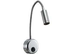 AKUNADECOR Aplique De Pared En Cromo 3w Serie Edgar Orientable Plateado New