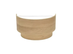 AKUNADECOR Aplique Para Pared-Aplique Doble Smile Con Pantalla En Color Madera Clara Fabrilam 1p Marru00f3n