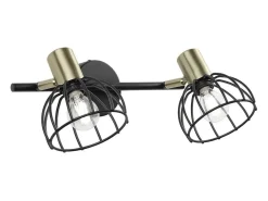 Sale Aplique 2 luces modelo Bermeo acabado 16 cm(alto) 42cm(ancho) 21 cm(fondo Negro