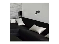 Aplique a pared modelo Antia acabado , 14cm(alto) 10cm(ancho) 23cm (fondo) Negro Sale