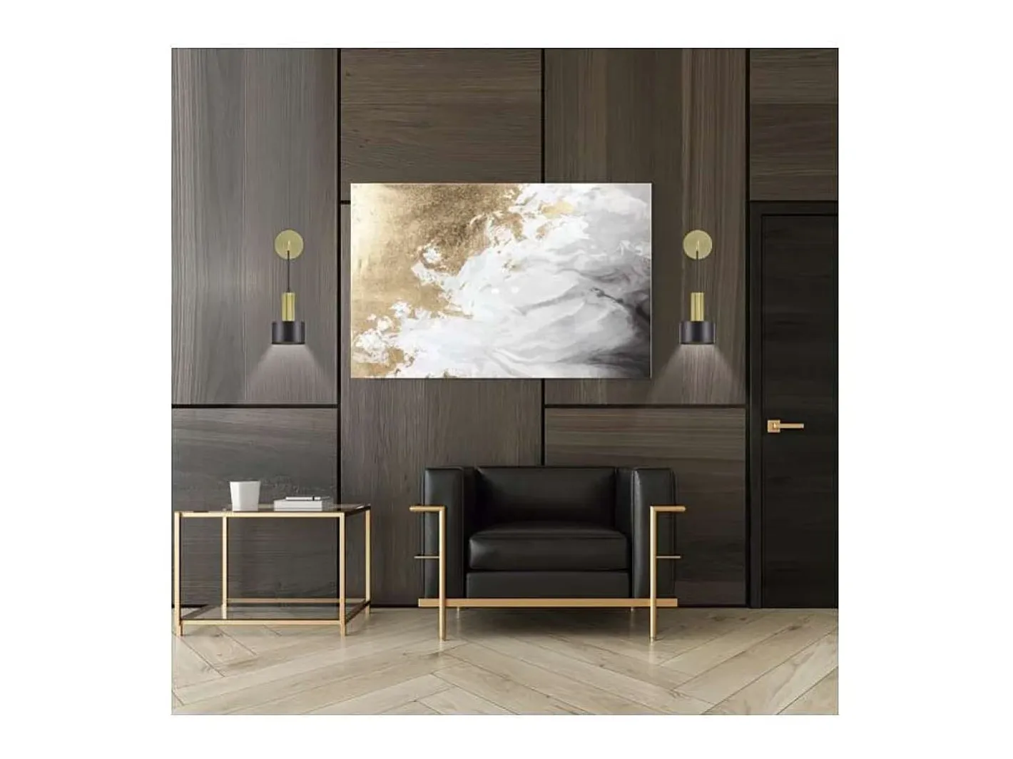 Aplique Para Pared-Aplique a pared modelo Mojave acabado latón/, 42cm(alto) 12cm(ancho) 23cm (fondo) Negro