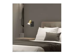 Hot Aplique a pared modelo Paros acabado /cuero, 12cm(alto) 15cm(ancho) 8cm(fondo) Negro