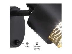 Aplique Para Pared-Aplique a pared modelo Vasil acabado , 13cm(alto) 109cm(ancho) 17cm(fondo) Negro