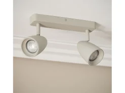 Ledkia Aplique Aluminio Rectangular Adrien 2 Focos Piedra Gris Online
