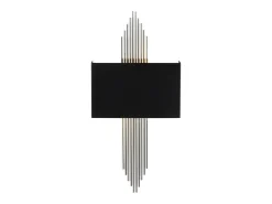 Discount OZAIA Aplique art déco en metal negro y plateado - L. 22 x Alt. 75 cm - SANGARIUS Negro / Plateado