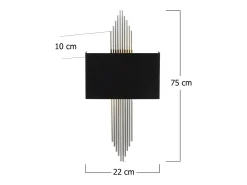 Discount OZAIA Aplique art déco en metal negro y plateado - L. 22 x Alt. 75 cm - SANGARIUS Negro / Plateado
