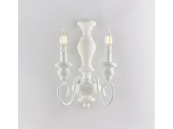 Aplique Cascina en madera y hierro lacado shabby 2 luces .25 P.18 BL265-AP2-BCO Blanco Discount