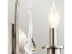 Aplique clásico de acero peltre y cristal 2 luces E14 Karlee Gris Online